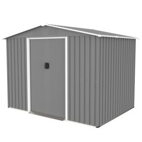 Tool Storage Shed With Metal Foundation (10FT X 8FT) (Option: Gray)