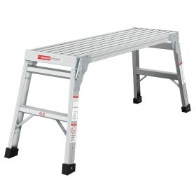 Metal Bench Folding Step Stool (Color: Grey)