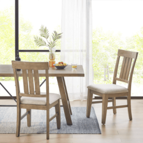 Country Inspired Dining Chair Set (2Pcs) (Option: Reclaimed Grey)