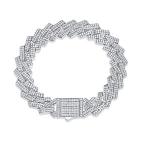 The Keel Moissanite Bracelet – Rivaling Natural Diamonds (Option: 165mm-Silver)