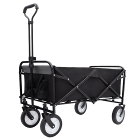 Foldable ATV Utility Carriage with Strapping System (Color: Black)