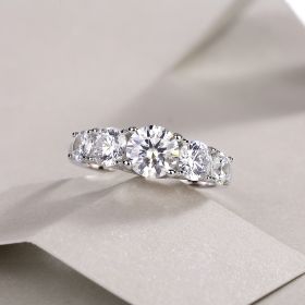 Luxury Fashion Diamond Rings Lots Of Moissanite Silver Rings (Option: Nine)