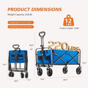 Foldable Carriage for Camping and Shopping – Heavy-Duty Outdoor Utility Cart (Option: Small sizeBU)