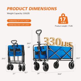 Foldable Carriage for Camping and Shopping – Heavy-Duty Outdoor Utility Cart (Option: Large sizeBU)