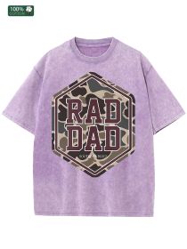 RAD DAD Camo Print Oversized Cotton Tee (Option: Purple-S)