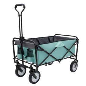Foldable Utility Wagon with Strapping System – 225 lb Capacity (Color: Green)