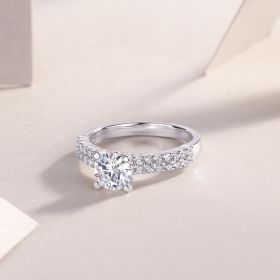 Arrange Large Diamond Rings, Wedding Rings, Luxury Fashion Set Moissanite Silver Rings (Option: Five)