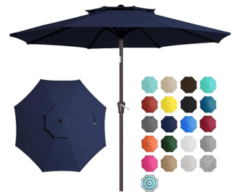 IronShade 9FT Double-Layer Mid-Pole Umbrella – Navy Blue (Option: Navy Blue9 FT)