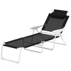 Lounging Beach Chair (Color: Black)
