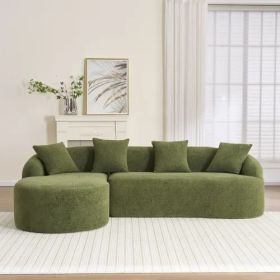 Modular L-Shape Sectional Sofa with Chaise – High-Density Foam Build (Color: Green)
