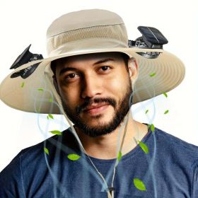 SolarBreeze Outdoor Cooling Fan Hat (Option: Khaki)