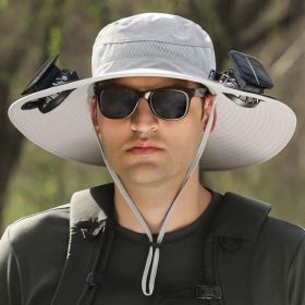 SolarBreeze Outdoor Cooling Fan Hat (Option: Light Grey)