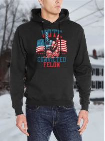Vote Convicted Felon 2024 Pullover Hoodie (size: L)