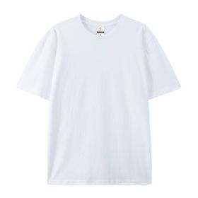 Premium Cotton Plain Tee – White & Black (Color/Size: White - 2XL)